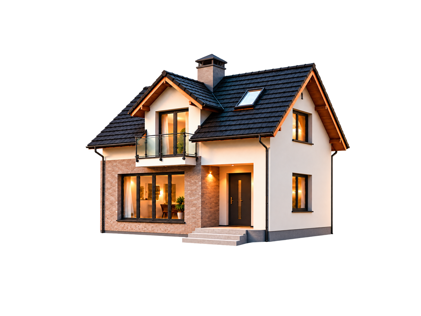 Maison individuelle avec aménagement paysager